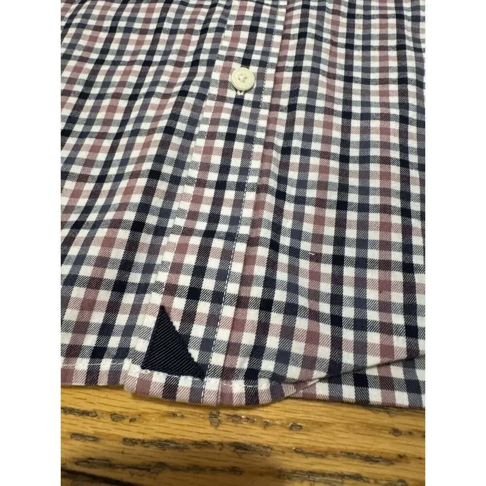 Untuckit Cascina Long Sleeve Button Up Shirt Men's Regular Fit X-Large Blue Mauv